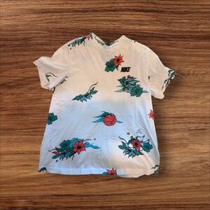 Mens Nike "Hoops Island" White and Green Short Sleeve Tee